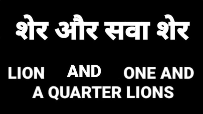 ।। शेर और  सवा शेर ।। LION AND ONE AND A QUARTER LIONS.